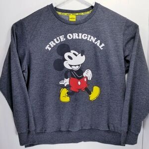 Disney Mickey The True Original Mens XL Sweater Gray Mickey Mouse